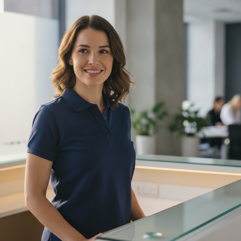 Équipe en polos d'entreprise personnalisés