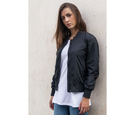 Build Your Brand Ladies Nylon Bomber Jacket — BY044 - KST TEXTILES